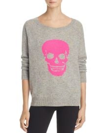 AQUA Cashmere Skull Donegal Sweater x at Bloomingdales